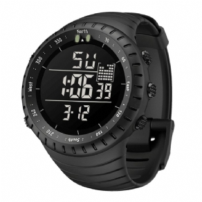 Senors Sn090 Digitalur Mode Mænd Kronograf Alarm 12/24 Timer Vandtæt Sport Silikone Rem Ur