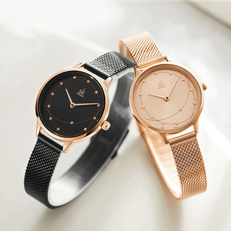 Shengke Sk K0142 Kvinder Metal Strap Luksus Stil Vandtæt Dame Kjole Kvinder Quartz ur