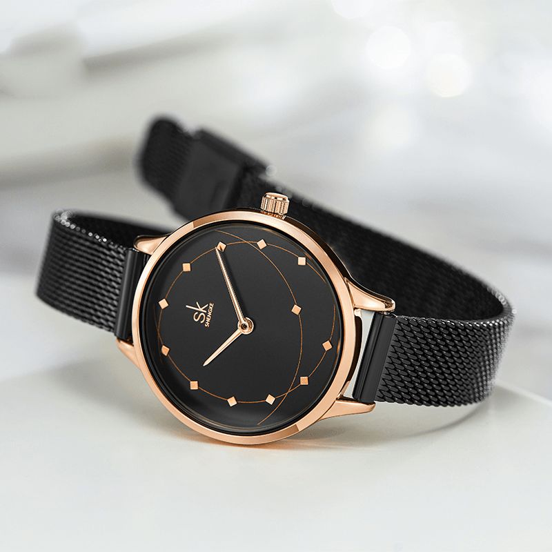 Shengke Sk K0142 Kvinder Metal Strap Luksus Stil Vandtæt Dame Kjole Kvinder Quartz ur