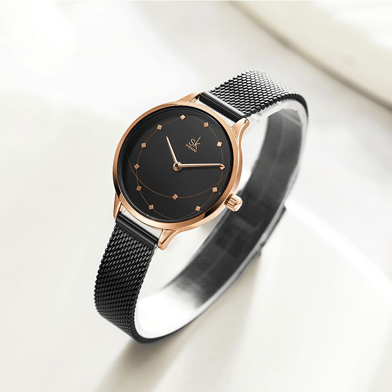 Shengke Sk K0142 Kvinder Metal Strap Luksus Stil Vandtæt Dame Kjole Kvinder Quartz ur