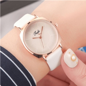 Simpel Elegant Trendy Kvinder Armbåndsur Rose Guld Legering Case Læder Band Kvinde Quartz Ure