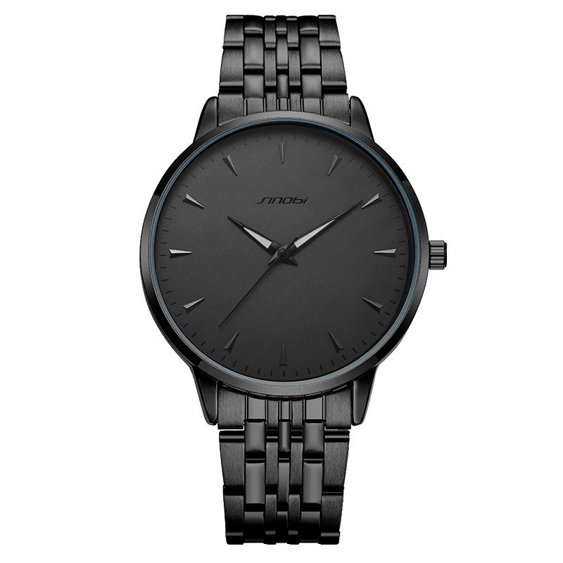 Sinobi 9823 Simple Dial Mode Business Style Mænd Full Steel Watch Vandtæt Quartz ur