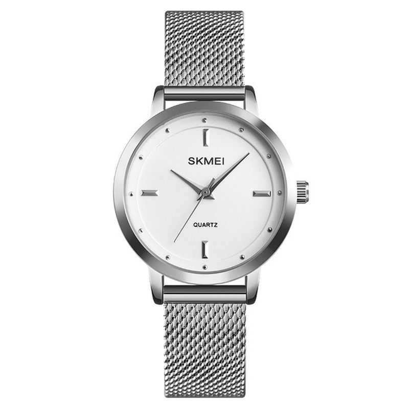 Skemi 1528 Rustfrit Stålrem Casual Style Vandtæt Mode Kvinder Armbåndsure Quartz ur