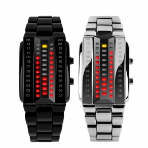 Skmei 1013 Modeable Creative Couple Led Display Watch Full Steel Band Digital Watch