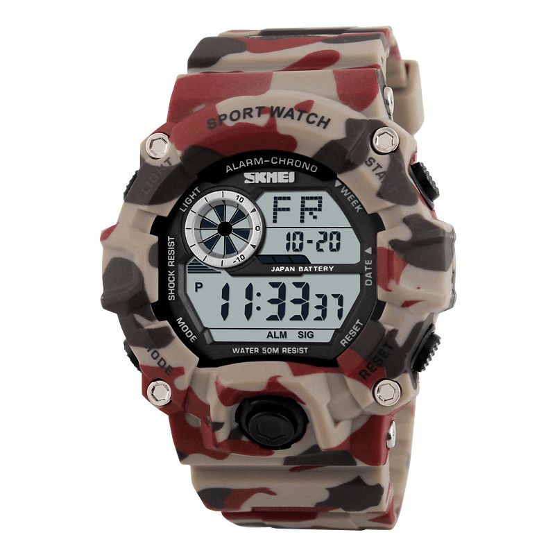 Skmei 1019 Digital Watch Mode Multi-Funcional Sports Chronograph 50M Vandtæt Mænd Armbåndsur