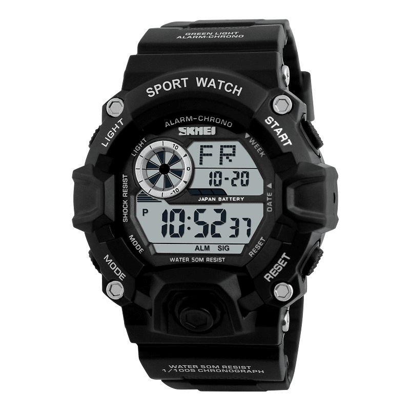 Skmei 1019 Digital Watch Mode Multi-Funcional Sports Chronograph 50M Vandtæt Mænd Armbåndsur