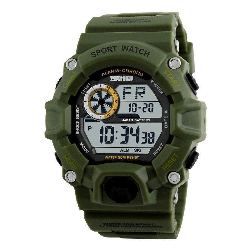 Skmei 1019 Digital Watch Mode Multi-Funcional Sports Chronograph 50M Vandtæt Mænd Armbåndsur