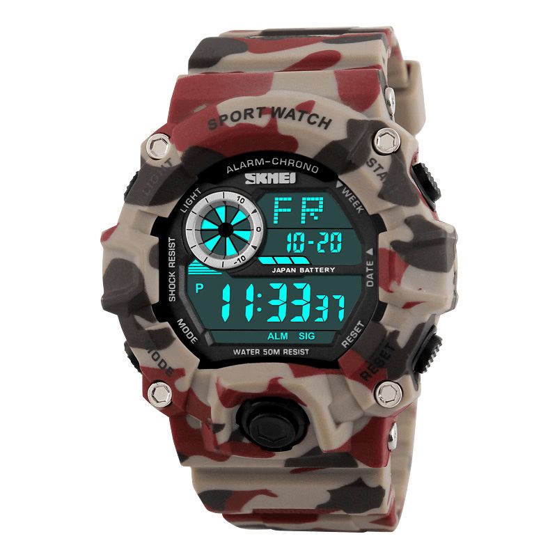 Skmei 1019 Digital Watch Mode Multi-Funcional Sports Chronograph 50M Vandtæt Mænd Armbåndsur