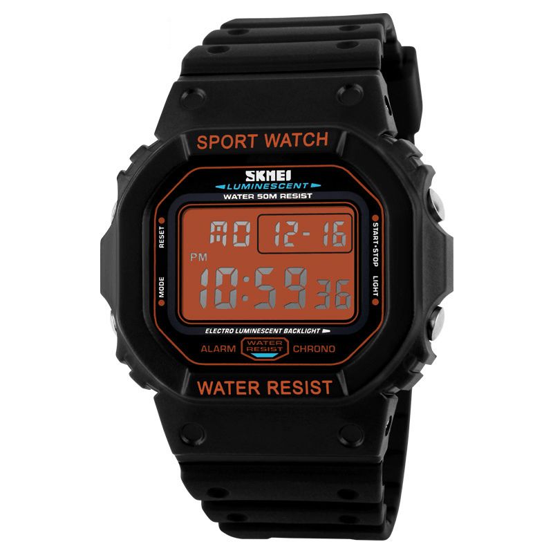 Skmei 1134 Sport Mænd Ur Dato Uge Display 5Atm Vandtæt Kronograf Led Lys Mode Digital Ur