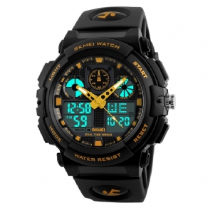 Skmei 1207 Mænd Sport Chorongraph 50M Vandtæt Lysende Dual Display Digital Watch