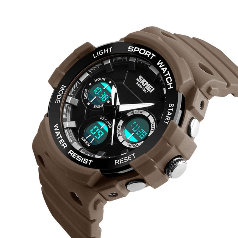 Skmei 1247 Dual Display Digital Watch Herre Luminous Chronograph Alarm Watch Outdoor Sports Watch