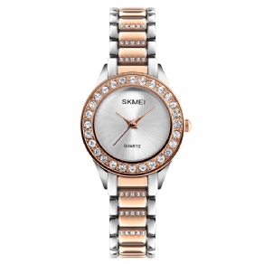 Skmei 1262 Vandtæt Dame Armbåndsur Rustfrit Stål Rem Gift Quartz Ur