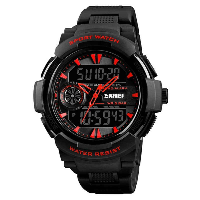 Skmei 1320 Dual Display Digital Watch Herre Chronograph Alarm Watch Mode Vandtæt Sport Watch