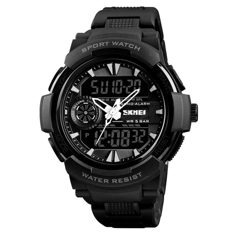 Skmei 1320 Dual Display Digital Watch Herre Chronograph Alarm Watch Mode Vandtæt Sport Watch