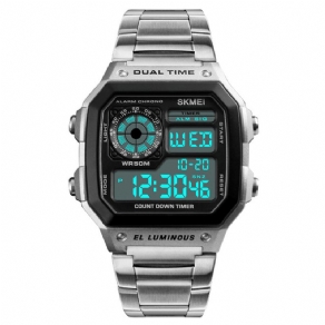 Skmei 1335 Digital Watch Herre Chronograph Alarm Watch Mode Style Rustfrit Stål Sport Watch