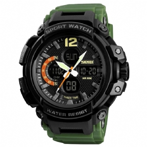 Skmei 1343 Digital Watch Dual Display Chronograph 3 Time Vandtæt Alarm Digital Quartz Armbåndsur