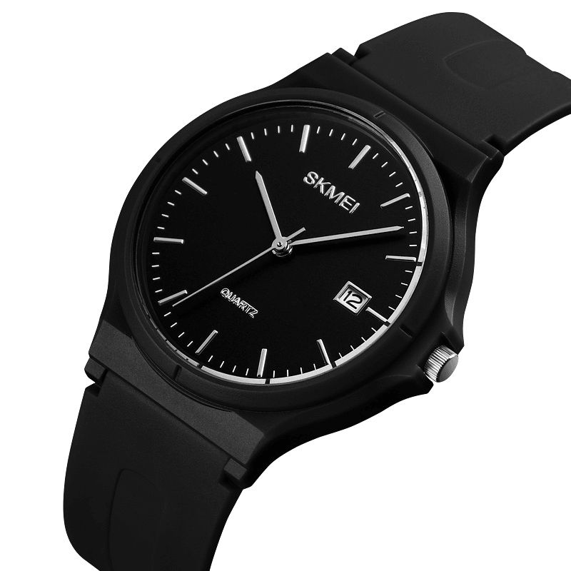 Skmei 1449 Simple Black Pointer Mode Farverige Mænd Kvinder Quartz ur