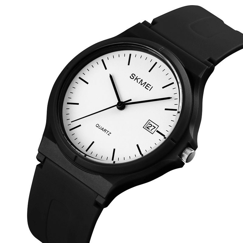 Skmei 1449 Simple Black Pointer Mode Farverige Mænd Kvinder Quartz ur