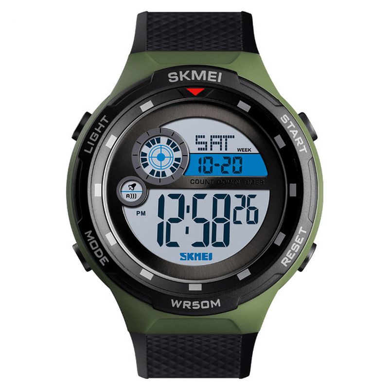 Skmei 1465 50M Vandtæt Countdown Outdoor El Light Sports Herre Digital Watch