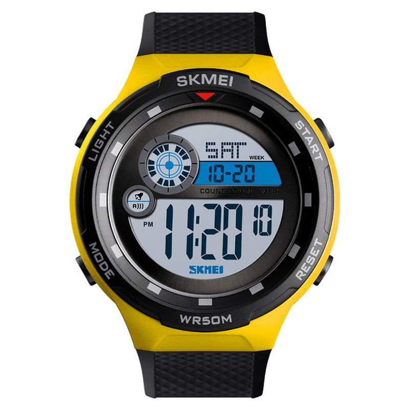 Skmei 1465 50M Vandtæt Countdown Outdoor El Light Sports Herre Digital Watch