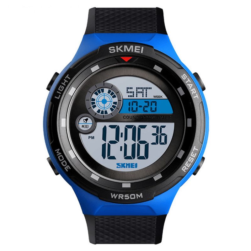 Skmei 1465 50M Vandtæt Countdown Outdoor El Light Sports Herre Digital Watch