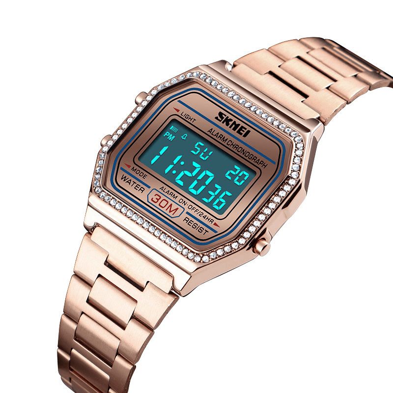 Skmei 1474 Casual Dameur 3Atm Vandtæt El Light Week Display Mode Digital Watch