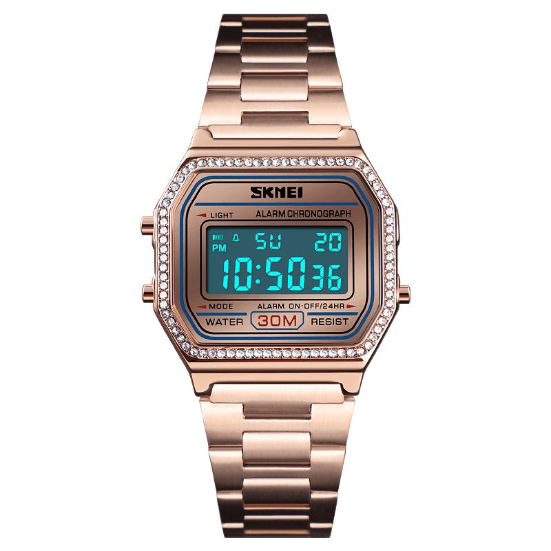 Skmei 1474 Casual Dameur 3Atm Vandtæt El Light Week Display Mode Digital Watch