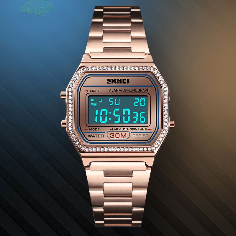 Skmei 1474 Casual Dameur 3Atm Vandtæt El Light Week Display Mode Digital Watch