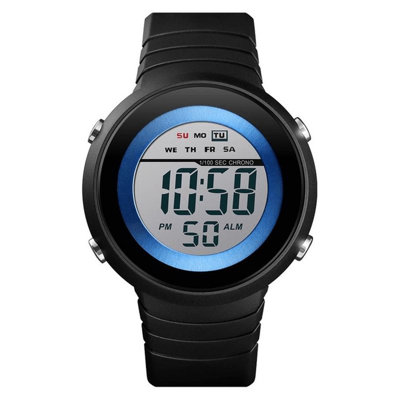 Skmei 1497 Simple Design Back Light Led 50M Vandtæt Chronograph Week Digital Watch Herreur