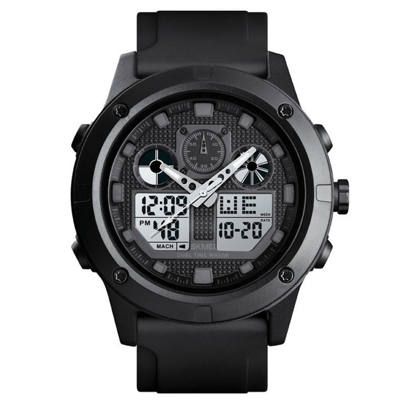 Skmei 1514 Outdoor Sports 50M Vandtæt Kronograf Stopur Digital Watch Herreur