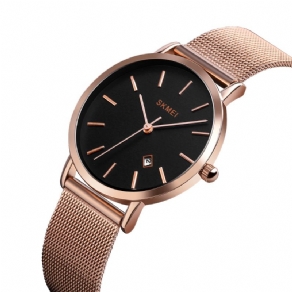 Skmei 1530 Simple Style Chrono Vandtæt Rustfrit Stål Mode Dame Watch Quartz ur