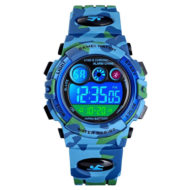 Skmei 1547 Energetic Dial Design Led+El Lights 5Atm Sport Børneur Digital Watch