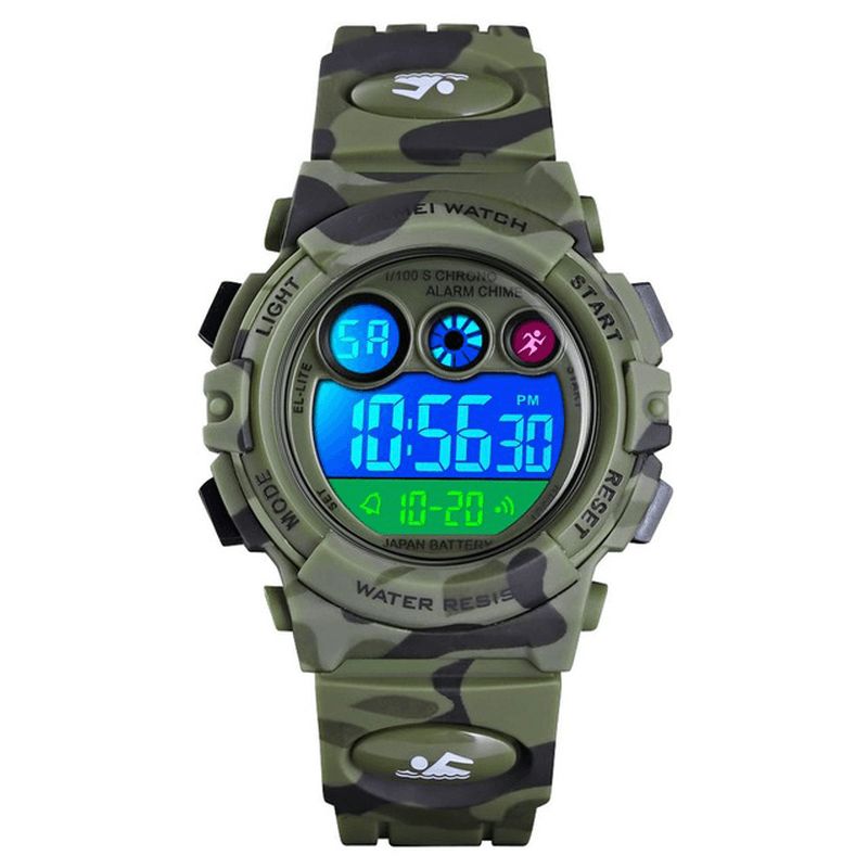 Skmei 1547 Energetic Dial Design Led+El Lights 5Atm Sport Børneur Digital Watch