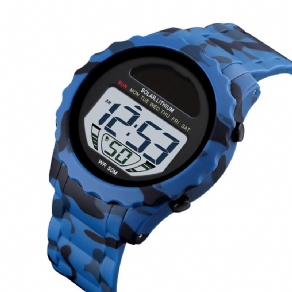 Skmei 1585 Vandtæt Led Digital Watch Kronograf Alarm Camouflage Herre Udendørs Ur