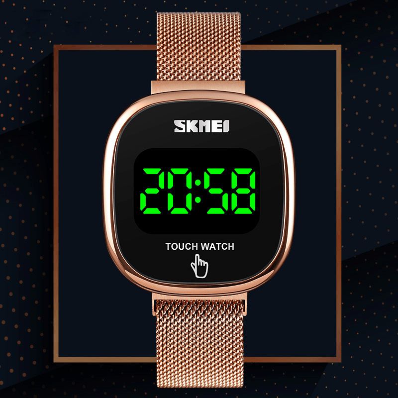 Skmei 1589 Mode Mænd Ur Dato Display Led Lys Vandtæt Touch Key Digital Watch