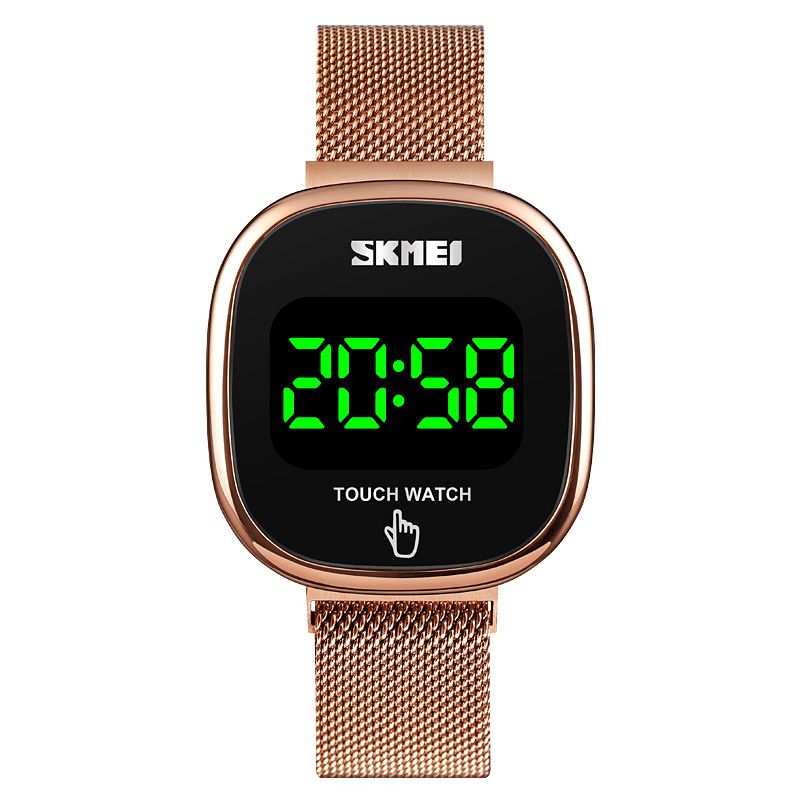 Skmei 1589 Mode Mænd Ur Dato Display Led Lys Vandtæt Touch Key Digital Watch