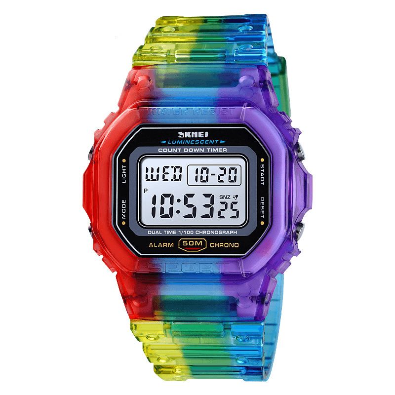 Skmei 1622 Blændende Damer Digital Watch Moderigtigt Alarm Chronograph Sports Armbåndsur