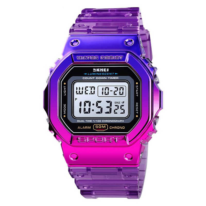 Skmei 1622 Blændende Damer Digital Watch Moderigtigt Alarm Chronograph Sports Armbåndsur