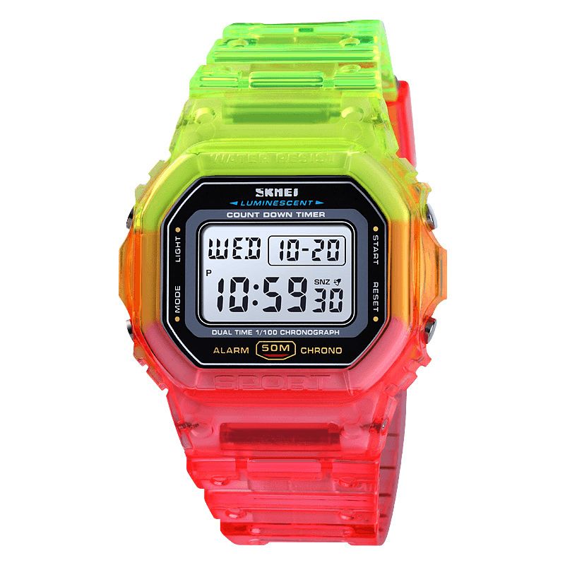 Skmei 1622 Blændende Damer Digital Watch Moderigtigt Alarm Chronograph Sports Armbåndsur