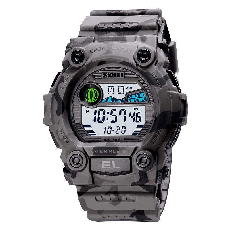 Skmei 1633 Chronograph Sport Herre Armbåndsur Lysende Display Vandtæt Led Digital Watch