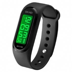 Skmei 1666 Led Light Digital Watch 5Atm Vandtæt Dato Display Sport Unisex Ur