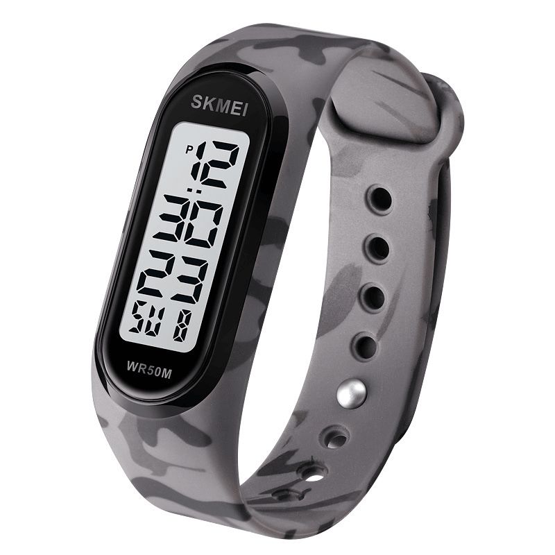 Skmei 1666 Led Light Digital Watch 5Atm Vandtæt Dato Display Sport Unisex Ur