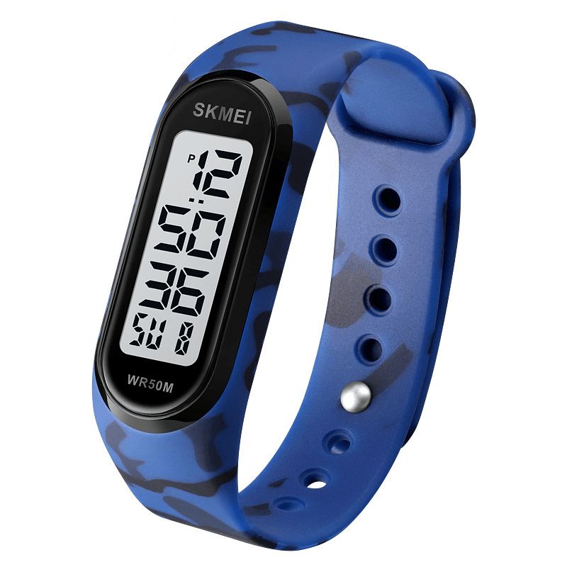 Skmei 1666 Led Light Digital Watch 5Atm Vandtæt Dato Display Sport Unisex Ur