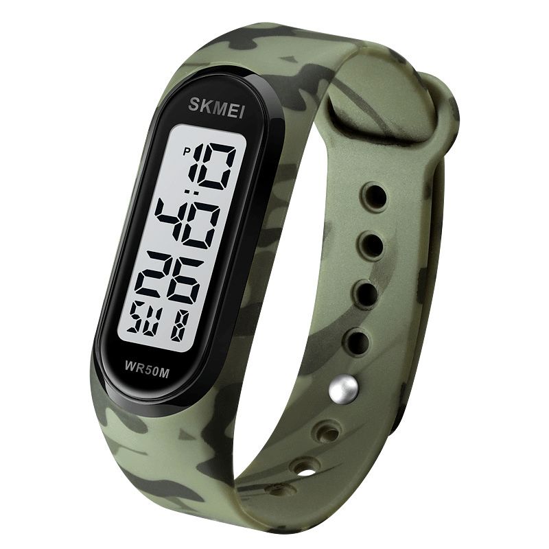 Skmei 1666 Led Light Digital Watch 5Atm Vandtæt Dato Display Sport Unisex Ur