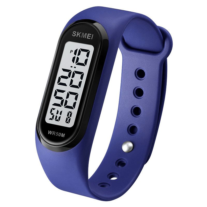 Skmei 1666 Led Light Digital Watch 5Atm Vandtæt Dato Display Sport Unisex Ur