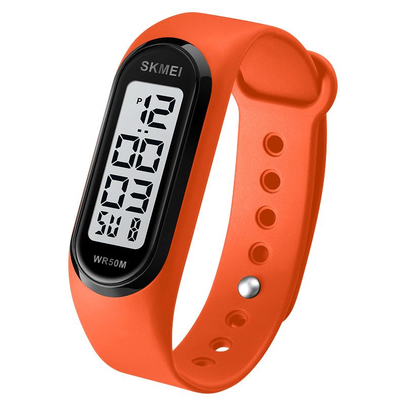 Skmei 1666 Led Light Digital Watch 5Atm Vandtæt Dato Display Sport Unisex Ur