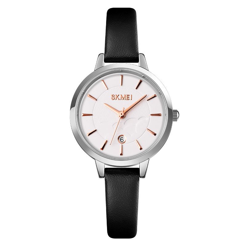 Skmei 1705 Simple Dameur Creative Dial Dato Display Læderrem Mode Kvartsur