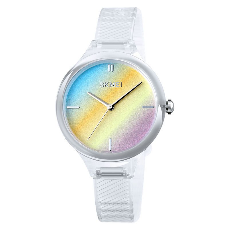 Skmei 1714 Mode Dameur Farverigt Transparent Vandtæt Lady Quartz ur