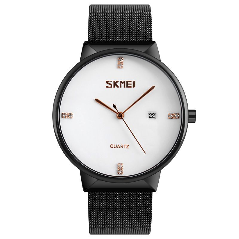 Skmei 9164 Ultra Tynd Rustfrit Stål Mesh Band Herre Kvarts Ur