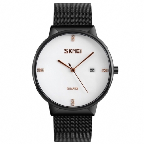 Skmei 9164 Ultra Tynd Rustfrit Stål Mesh Band Herre Kvarts Ur